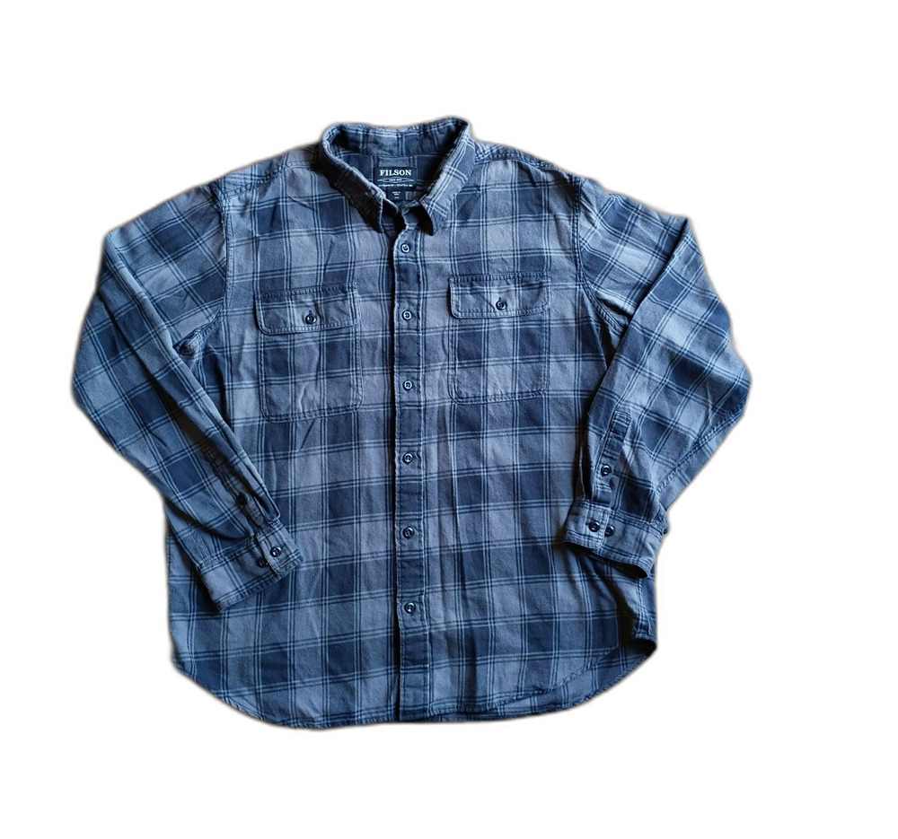 Filson XXL Black Grey Plaid Flannel Shirt